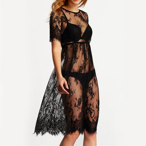 Transparent Dress Sleeve Beach Dress